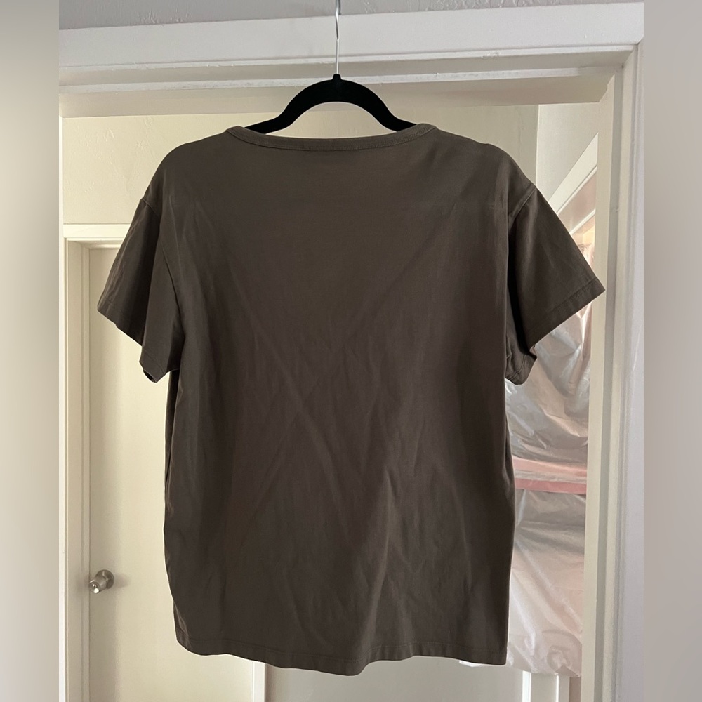 So Elly Women's V-Neck T-Shirt in Olive Green - Picture 2 of 7